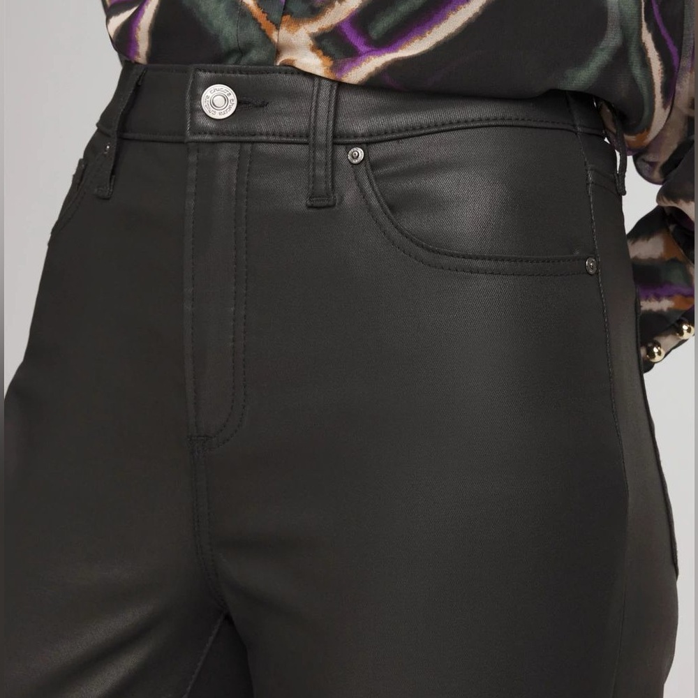 Chico’s High Rise Wide Leg Coated Denim - Picture 2 of 12